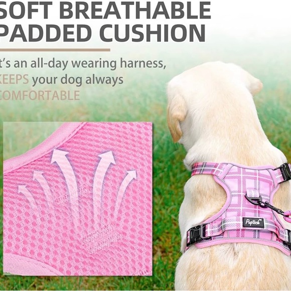 No Pull Dog Harness and Leash Set with Handle. Adjustable Padded Vest. - Picture 4 of 6